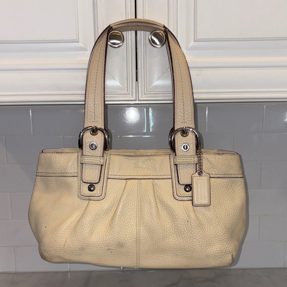 Coach Bag Purse Handbag Leather Soho Pebbled Pleated Business Tote Pocketbook